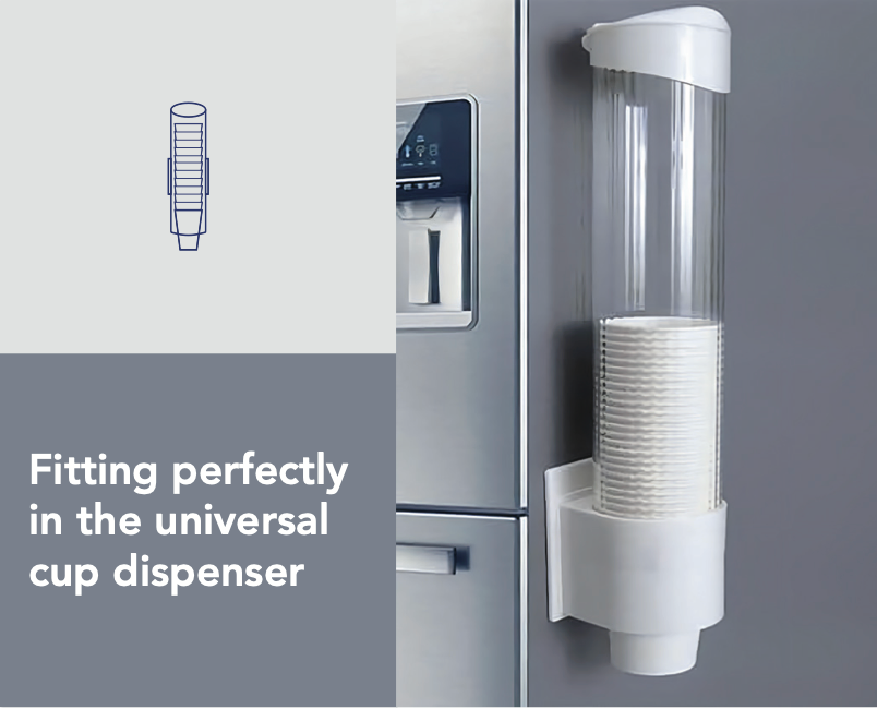 7oz disposable paper drinking cups 210ml showing cup size dimensions top diameter and height suitable for dental clinics medical practices and water dispensers