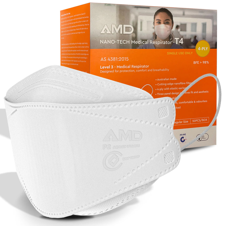 Face Masks - P2/N95 Respirator Nano-Tech T4 Ear Loop 50pcs - AMD