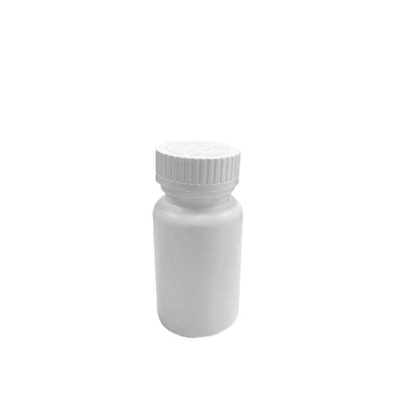 White Plastic Tablet Bottles  with Child Resistant Cap