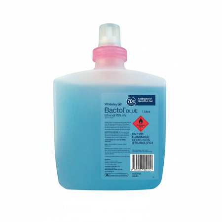 Bactol Blue 1 litre pod refill antibacterial hand sanitiser with 70 percent ethanol designed for healthcare dispenser systems in medical and dental facilities