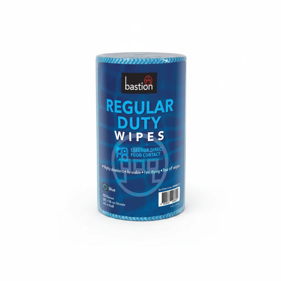 Bastion Reusable Cleaning Wipes – Blue | 90 Sheets | 30 x 50cm | HACCP Food Safe