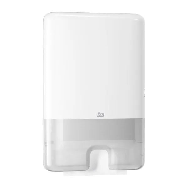 White paper towel dispenser on a white background