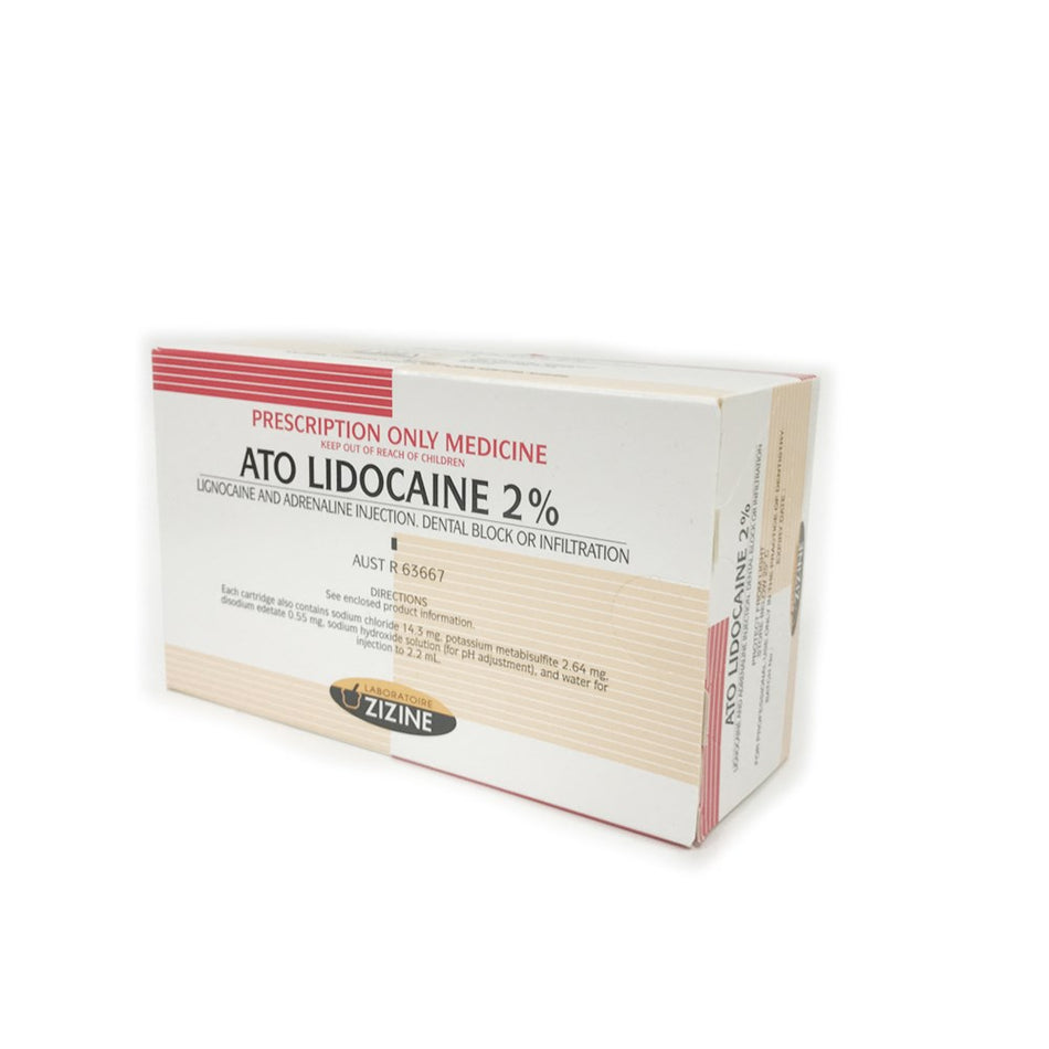 LIDOCAINE (LIGNOCAINE) 2% ADRENALINE 1:80,000 / 2.2ml / BOX OF 50 (RESTRICTED PRODUCT FOR DOCTORS USE ONLY)