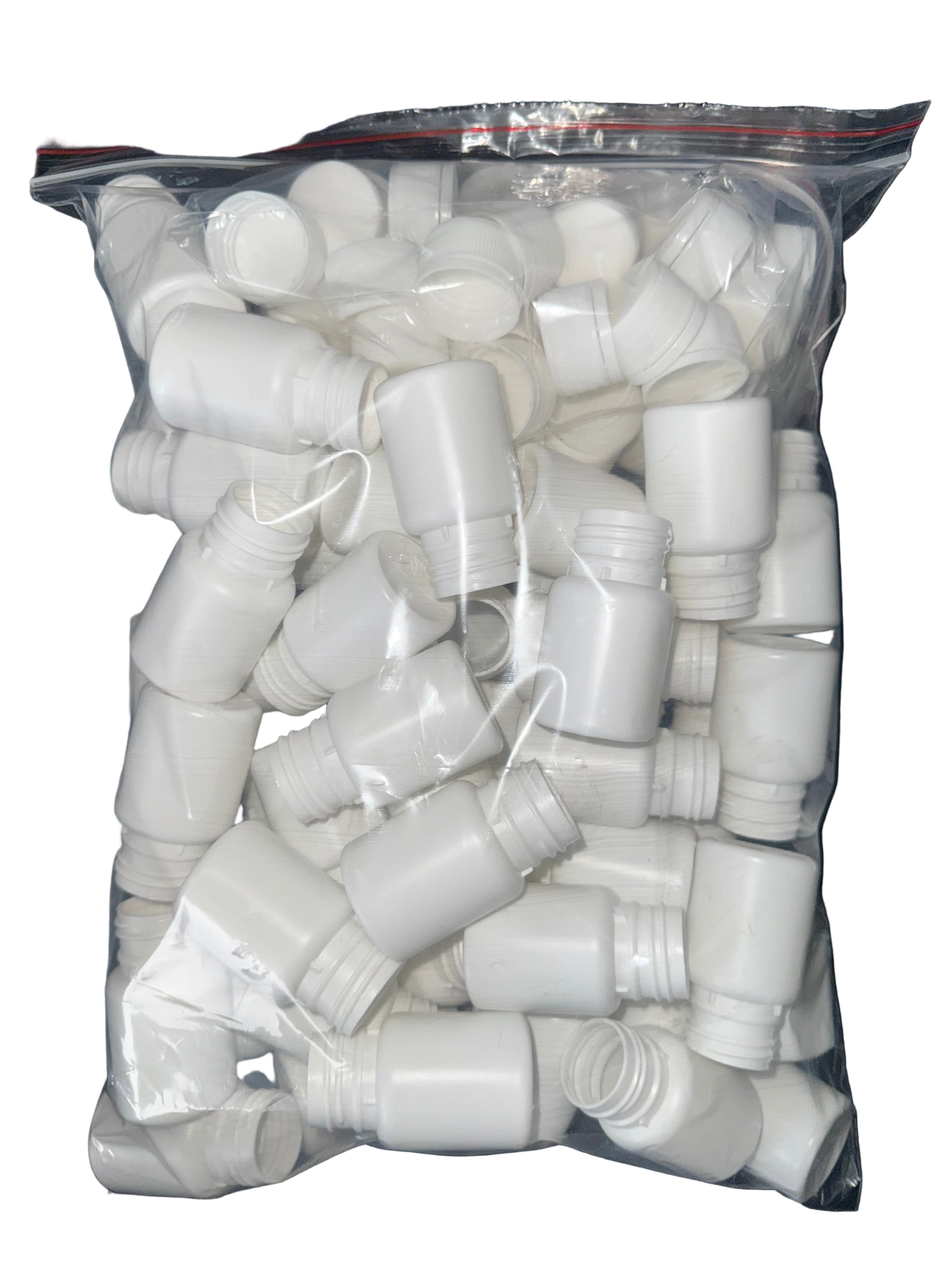 White Tablet Bottles 35ml/35g 50pk with Wadded Tamper Tell Caps