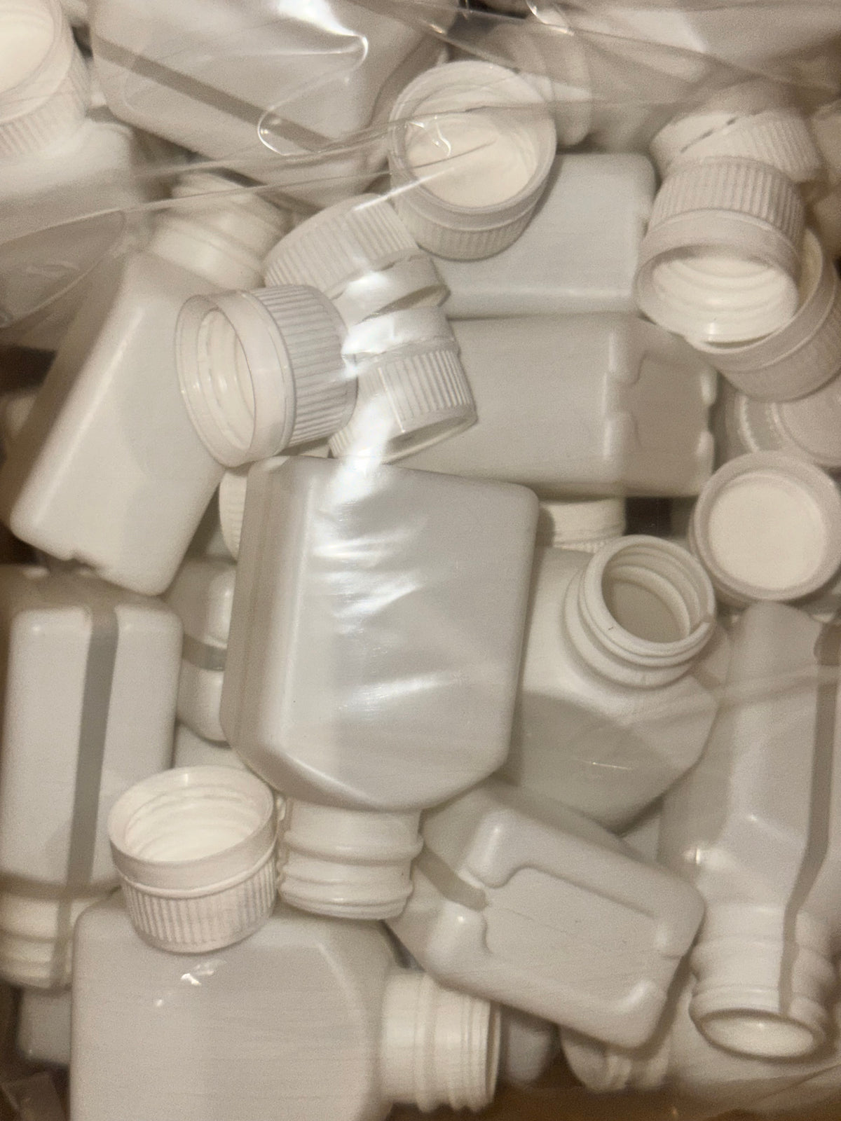White Tablet Bottles 60ml 250pk with Wadded 24mm Tamper Tell Caps