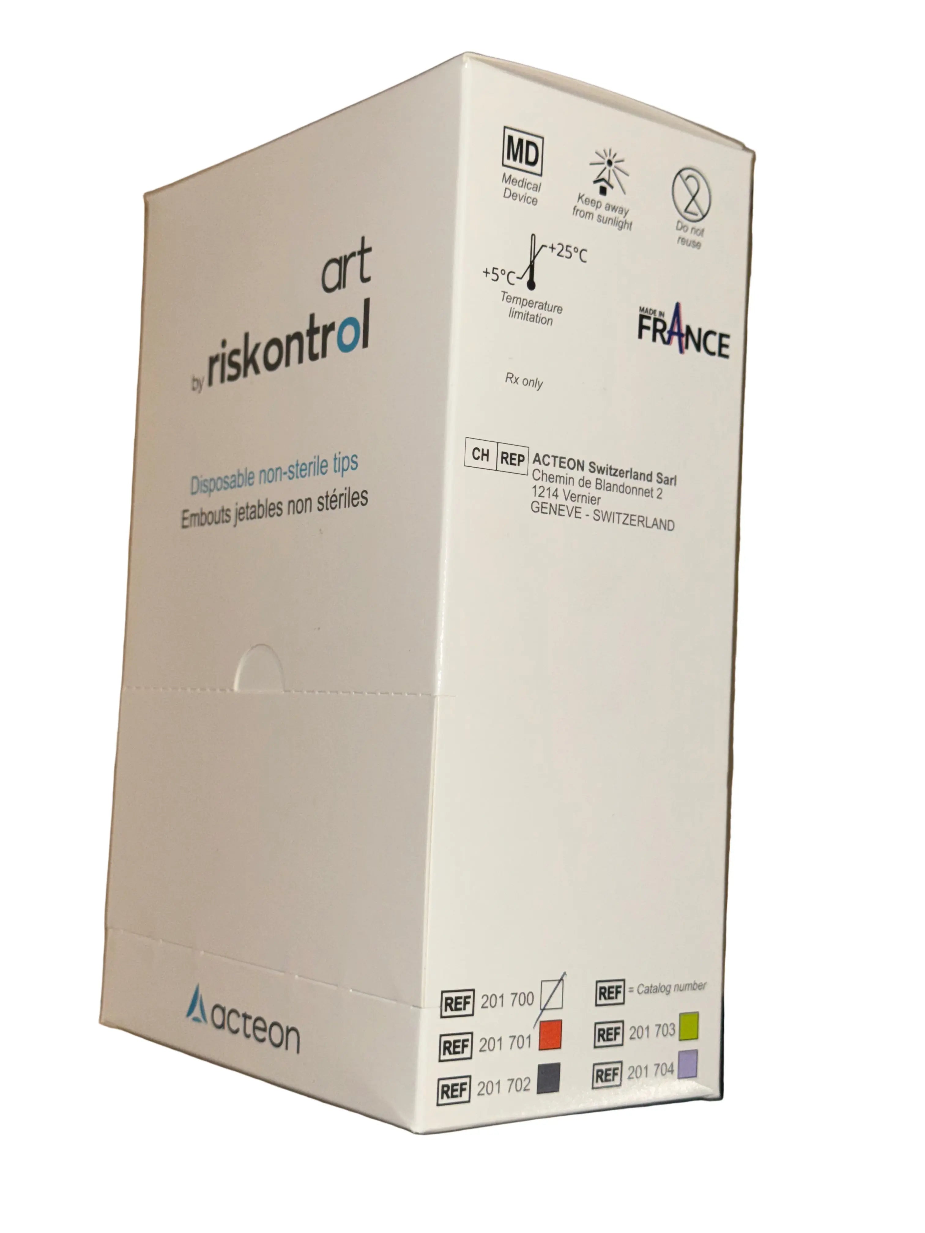 Acteon RISKONTROL White Mint air water syringe tips packaging details and product information