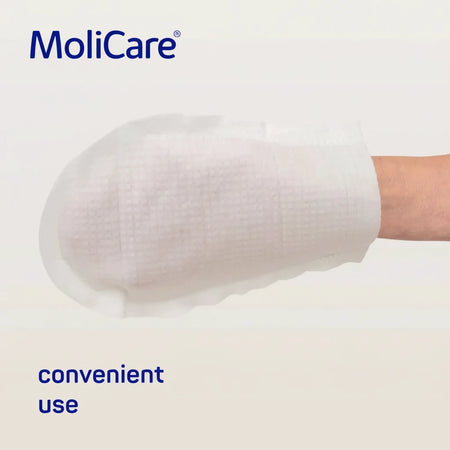 No rinse bathing gloves designed for elderly hygiene and aged care support