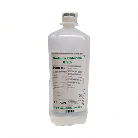 B. Braun Sodium Chloride 0.9% IV Solution 1000ml Ecoflac Plus bottle for injection and intravenous infusion