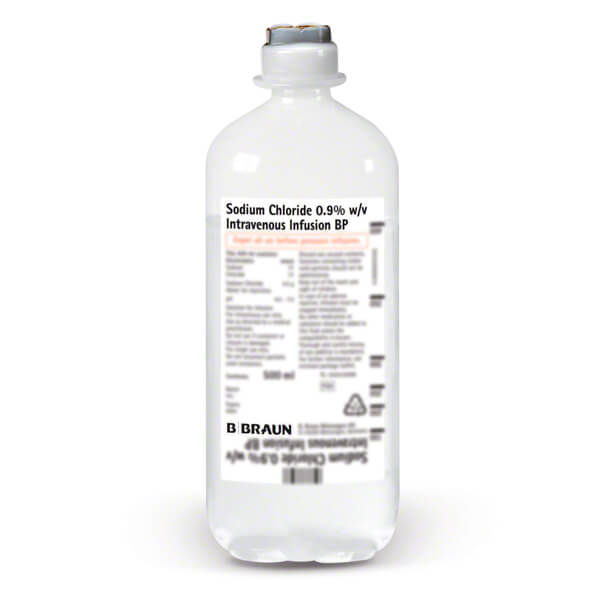 B. Braun Sodium Chloride 0.9% IV Solution 500ml Ecoflac Plus bottle for injection and intravenous infusion