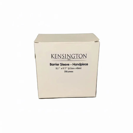 Full packaging of Barrier Sleeves - Handpiece, 250 clear plastic sleeves, size 5.5 cm × 45 cm, product code BF-2000.