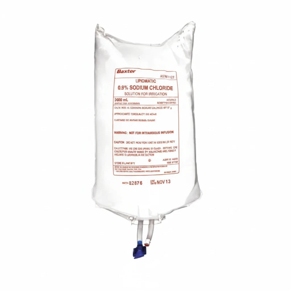 Baxter Sodium Chloride 0.9% Irrigation Solution 2000mL sterile saline 2L bag for surgical wound care and medical irrigation non-IV use