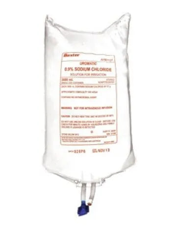 Baxter Sodium Chloride 0.9% irrigation solution 2000ml bag for surgical irrigation