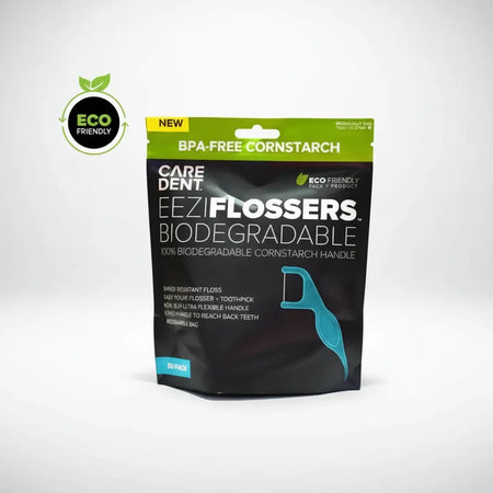 CareDent EeziFlossers flosser pick with built-in toothpick tip for interdental cleaning