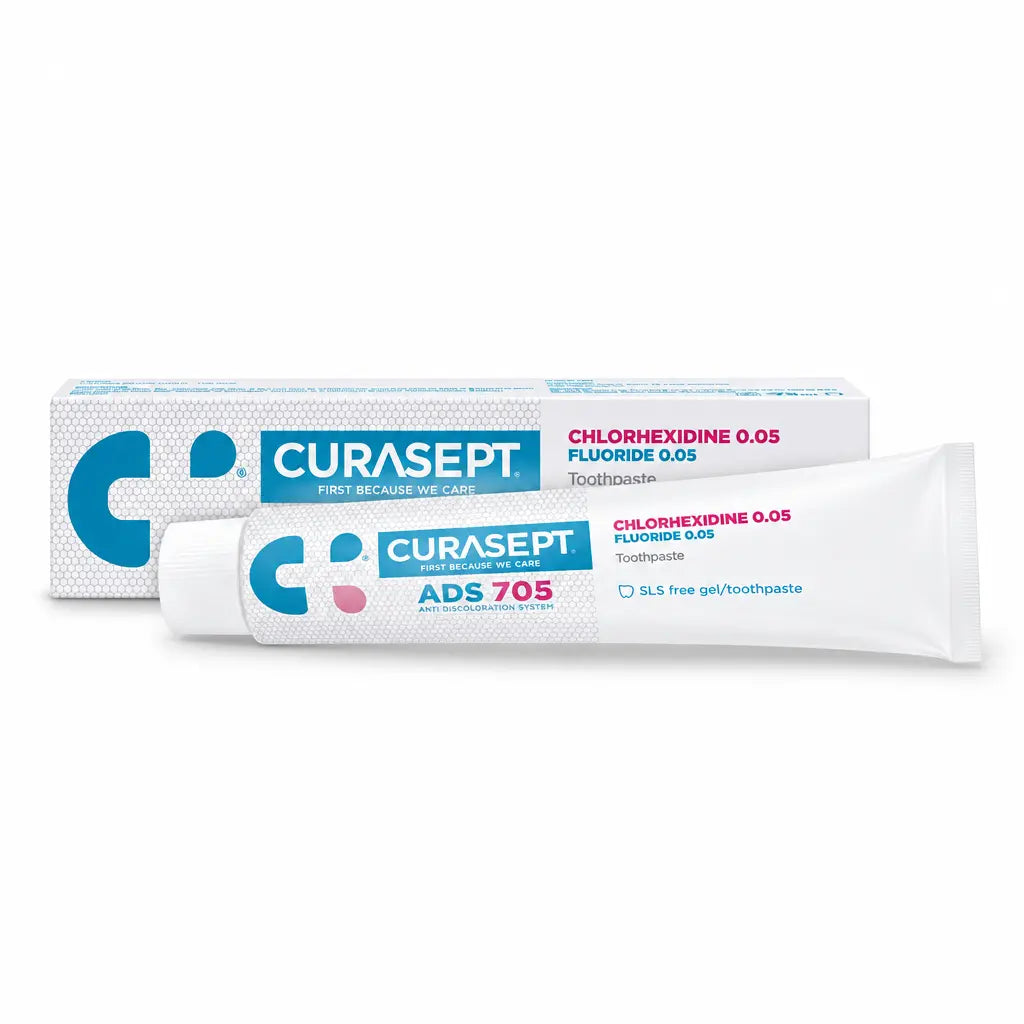Curasept ADS 705 0.05% chlorhexidine toothpaste packaging