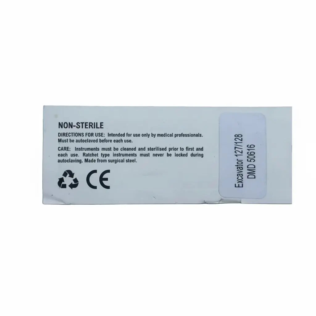 Side profile of large dental excavator 127/128 instrument