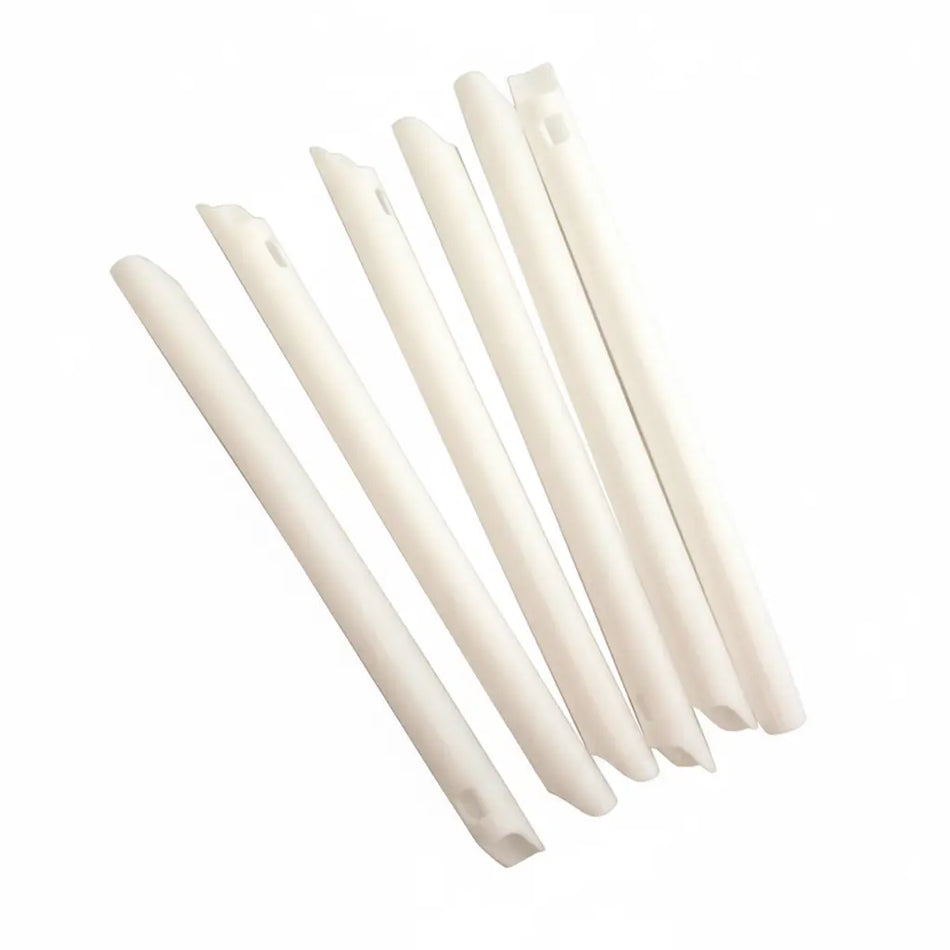 Dental HVE suction tips, 1/8 inch, 14.5 cm long, disposable vented and non-vented, white polyethylene (PE), 100-piece bag