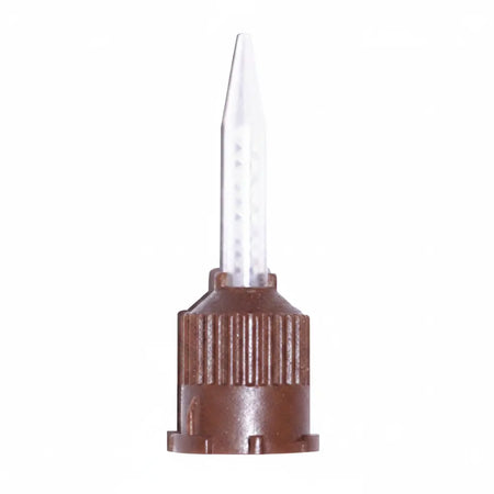 Dental mixing tips for temporary cement, low-viscosity automix tips with brown cap for smooth and precise dispensing