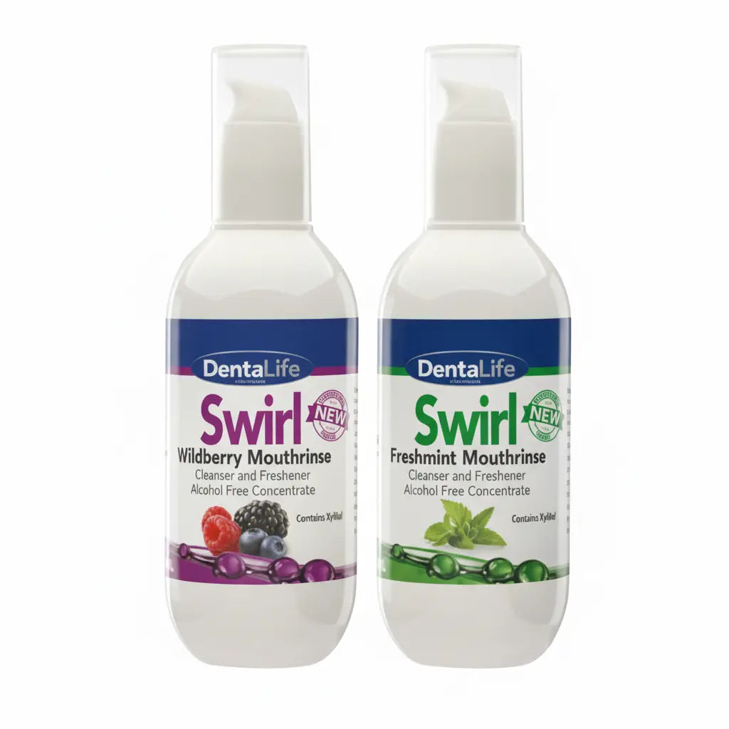 Dentalife Swirl mouthrinse 200ml professional chairside concentrate for dental clinics, alcohol-free freshmint rinse