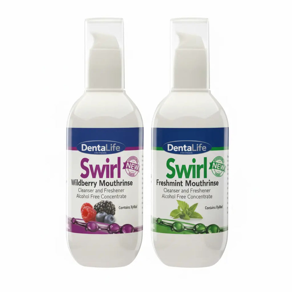 Dentalife Swirl mouthrinse 200ml professional chairside concentrate for dental clinics, alcohol-free freshmint rinse