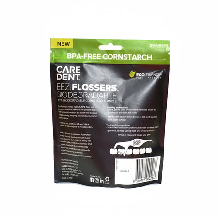 CareDent EeziFlossers biodegradable cornstarch handle eco-friendly dental flosser