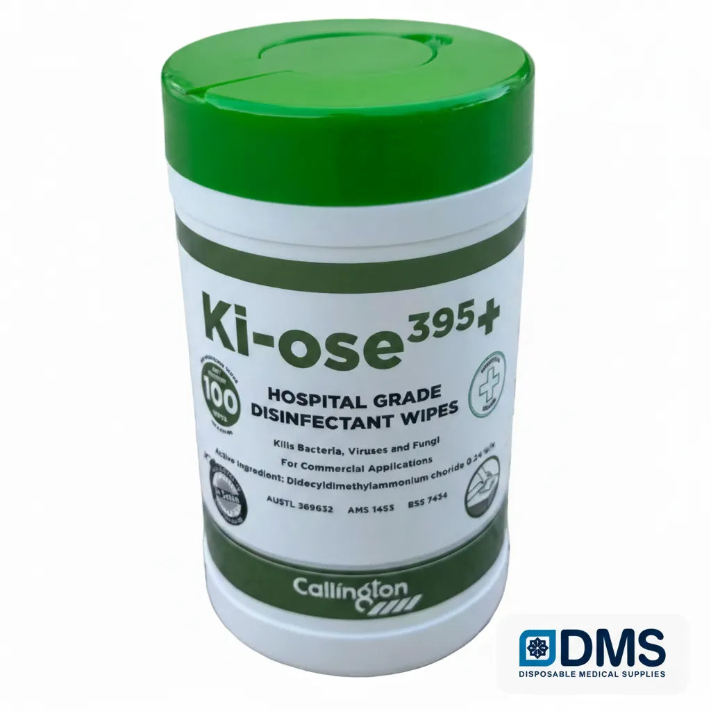 How to use disinfectant wipes correctly showing surface wiping method and required contact time for killing viruses and bacteria safely