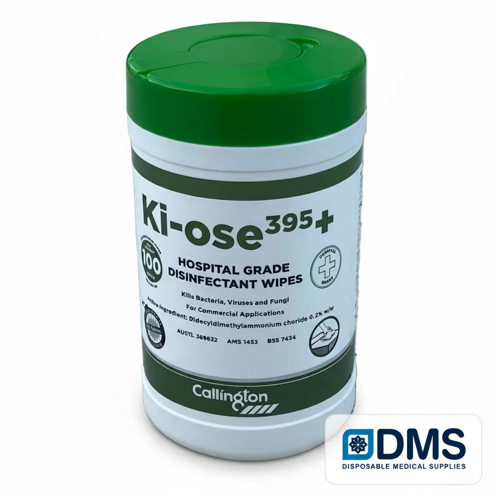 Ki-ose395+ disinfectant wipes with Australian TGA approval and aviation certifications including Boeing and Airbus standards for professional surface disinfection
