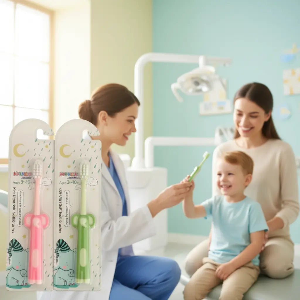 Lifestyle image of the Kids Ultra Soft Toothbrushes 12 Pack designed for children aged 3-10 years.
