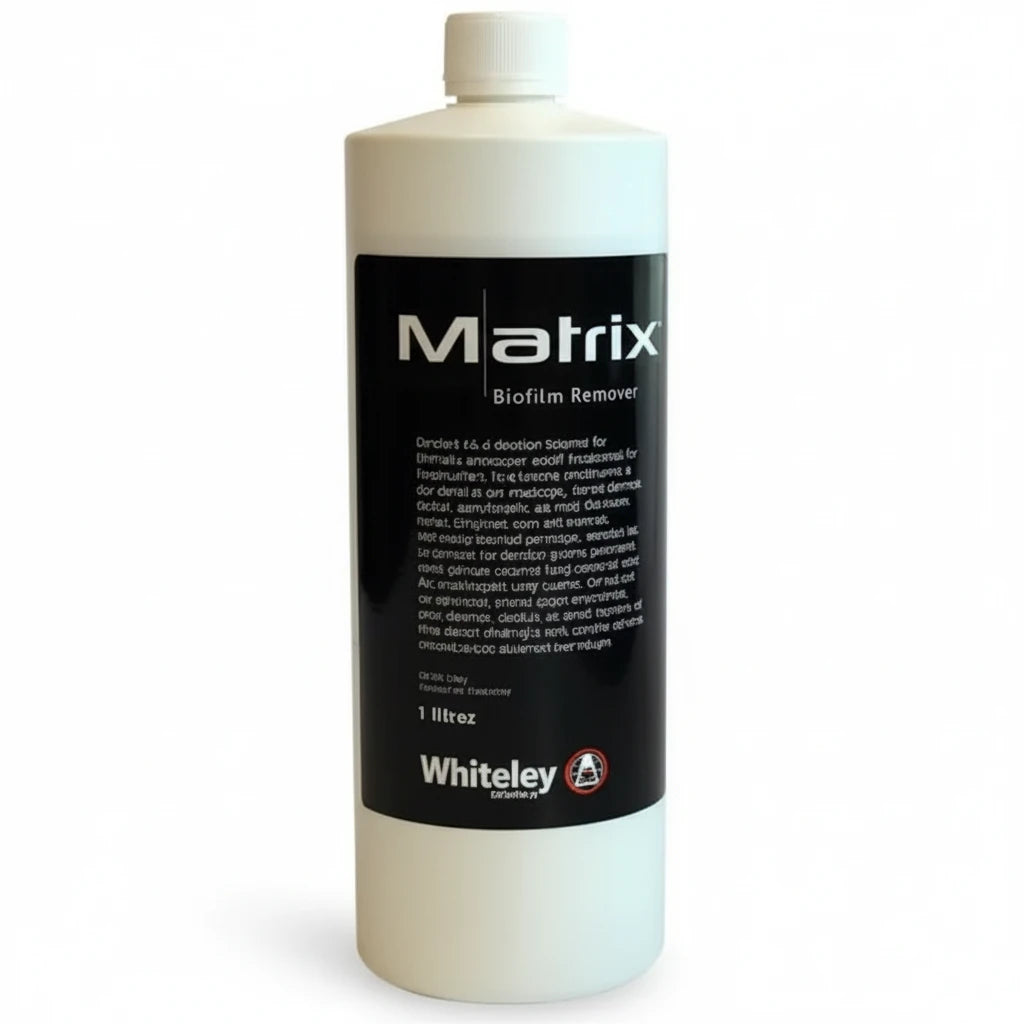 Matrix biofilm remover used for cleaning dental and endoscope instruments in infection control and sterilisation workflows