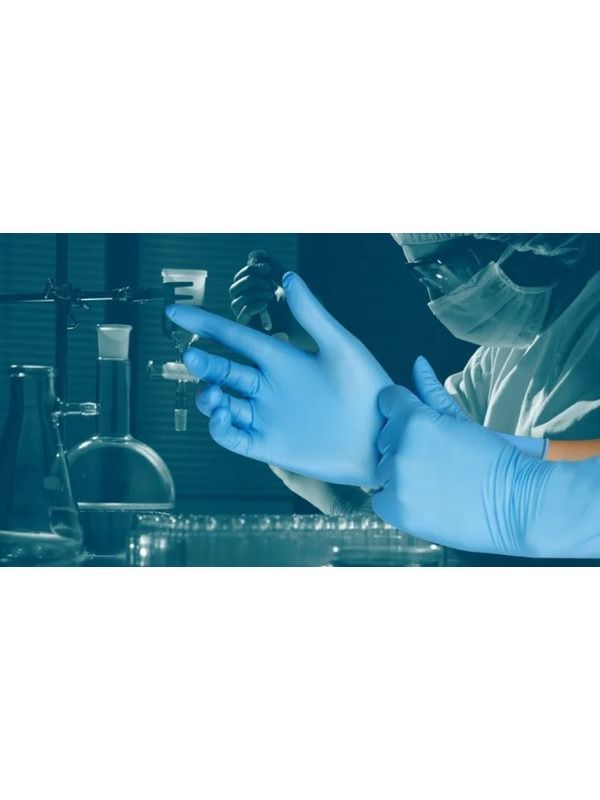 Carton of 1000 blue long cuff nitrile gloves medical grade powder free latex free