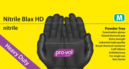 Black nitrile gloves used across medical dental automotive industrial cleaning tattoo and laboratory professional environments