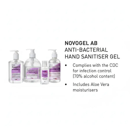Novogel AB Anti-Bacterial Hand Sanitiser Gel with Aloe Vera moisturisers