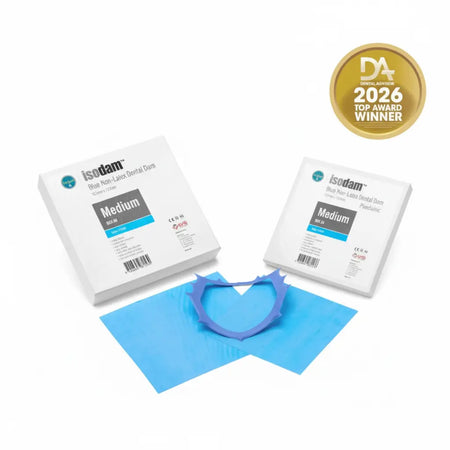 Ongard ISODAM latex free dental dam 150mm 6x6 blue medium 20 pack Australia