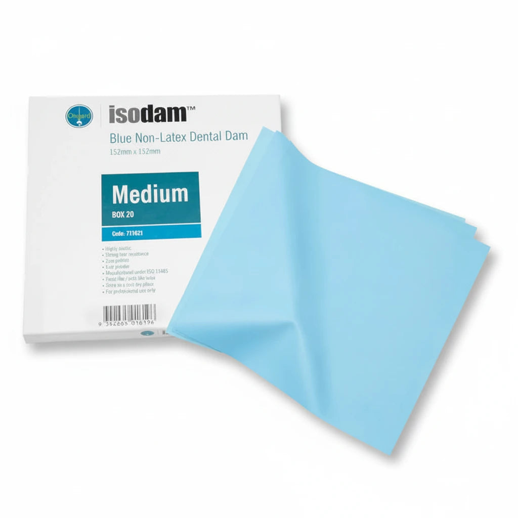 Ongard ISODAM paediatric latex free dental dam 127mm 5x5 blue medium