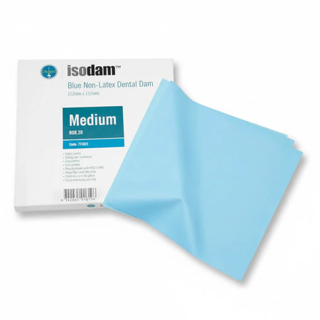 Ongard ISODAM paediatric latex free dental dam 127mm 5x5 blue medium