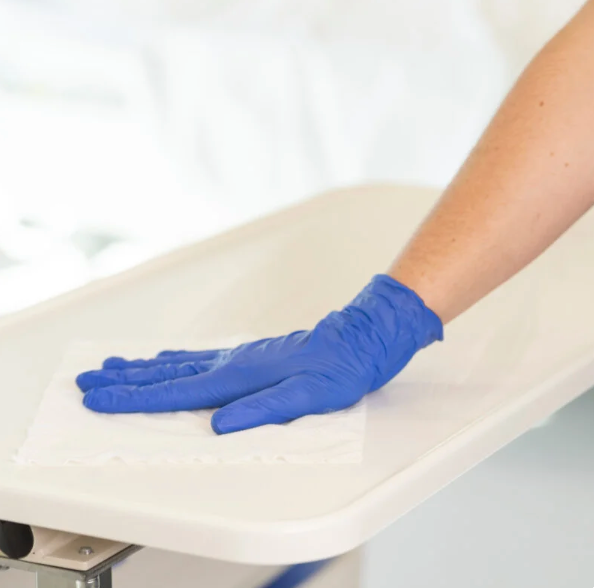 Close-up of plant-based plastic-free biodegradable cleaning wipe fibres