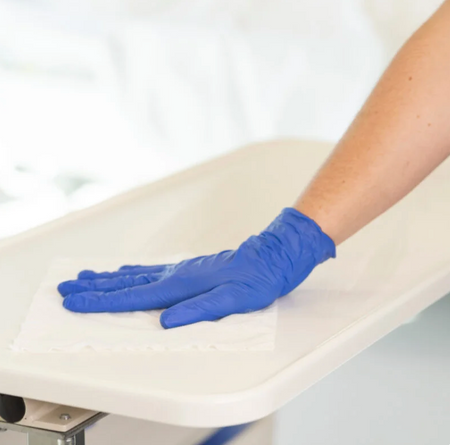 Close-up of plant-based plastic-free biodegradable cleaning wipe fibres