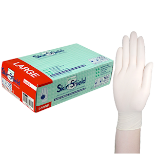 Powder-free natural latex gloves used in medical, dental, laboratory, and food handling environments for hygiene and contamination protection