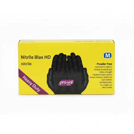 Professional wearing black nitrile gloves performing industrial mechanical automotive work demonstrating grip durability and protection