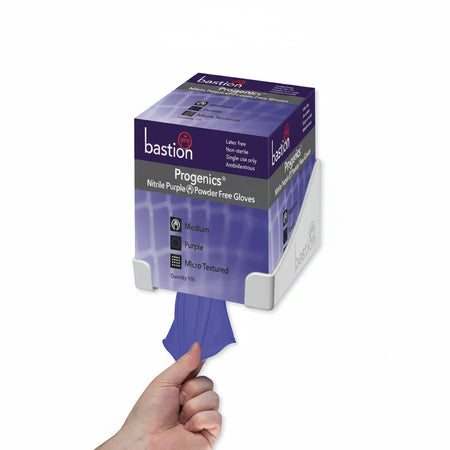 PROGENICS purple powder-free cytotoxic nitrile gloves, Medium, 100 gloves per box