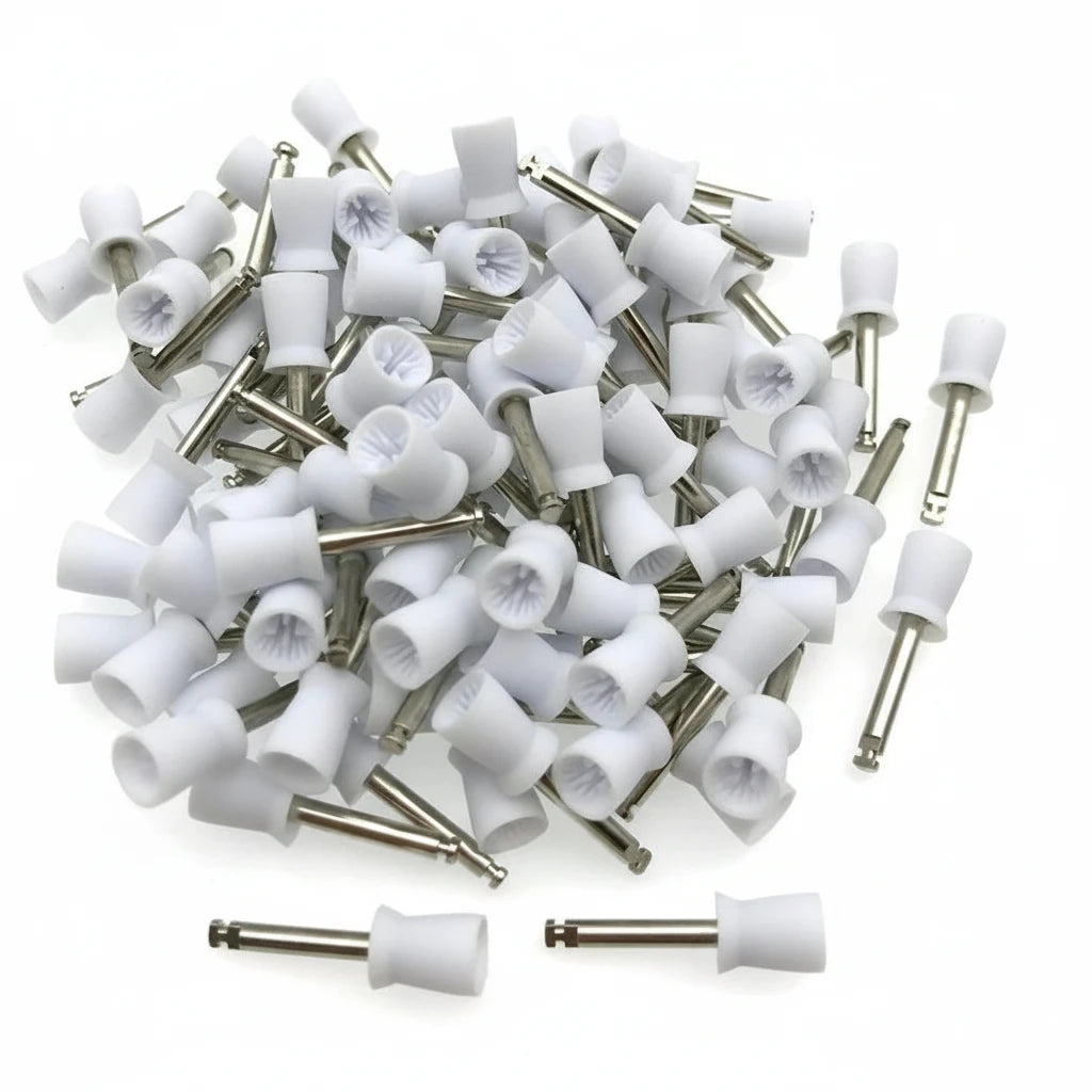 Regular white latch-type prophy cups 144pcs latex-free dental polishing cups for heavy stain removal compatible with slow speed handpieces Australia