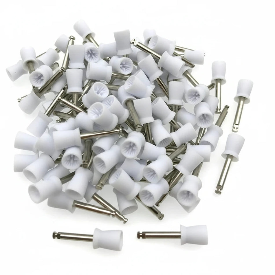 Regular white latch-type prophy cups 144pcs latex-free dental polishing cups for heavy stain removal compatible with slow speed handpieces Australia