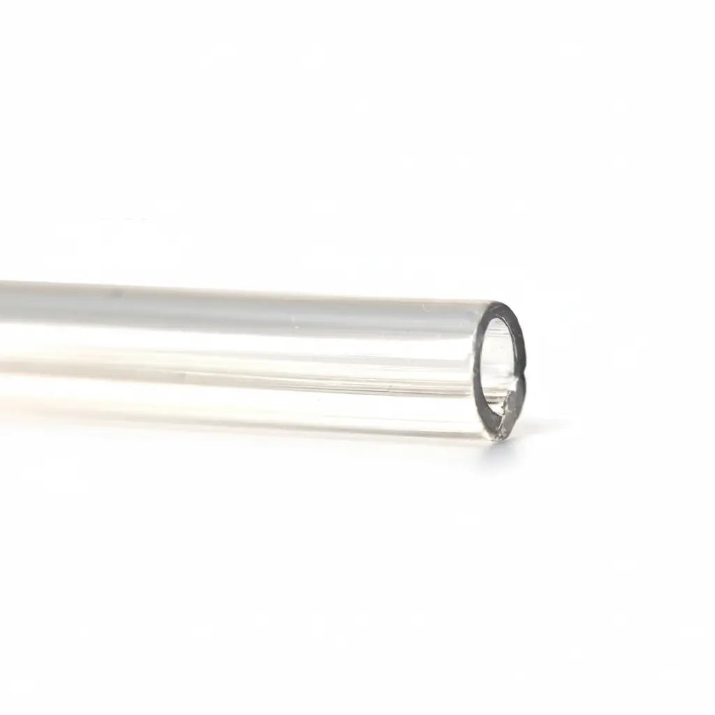 Dental saliva ejector with clear tube showing internal stainless steel wire reinforcement