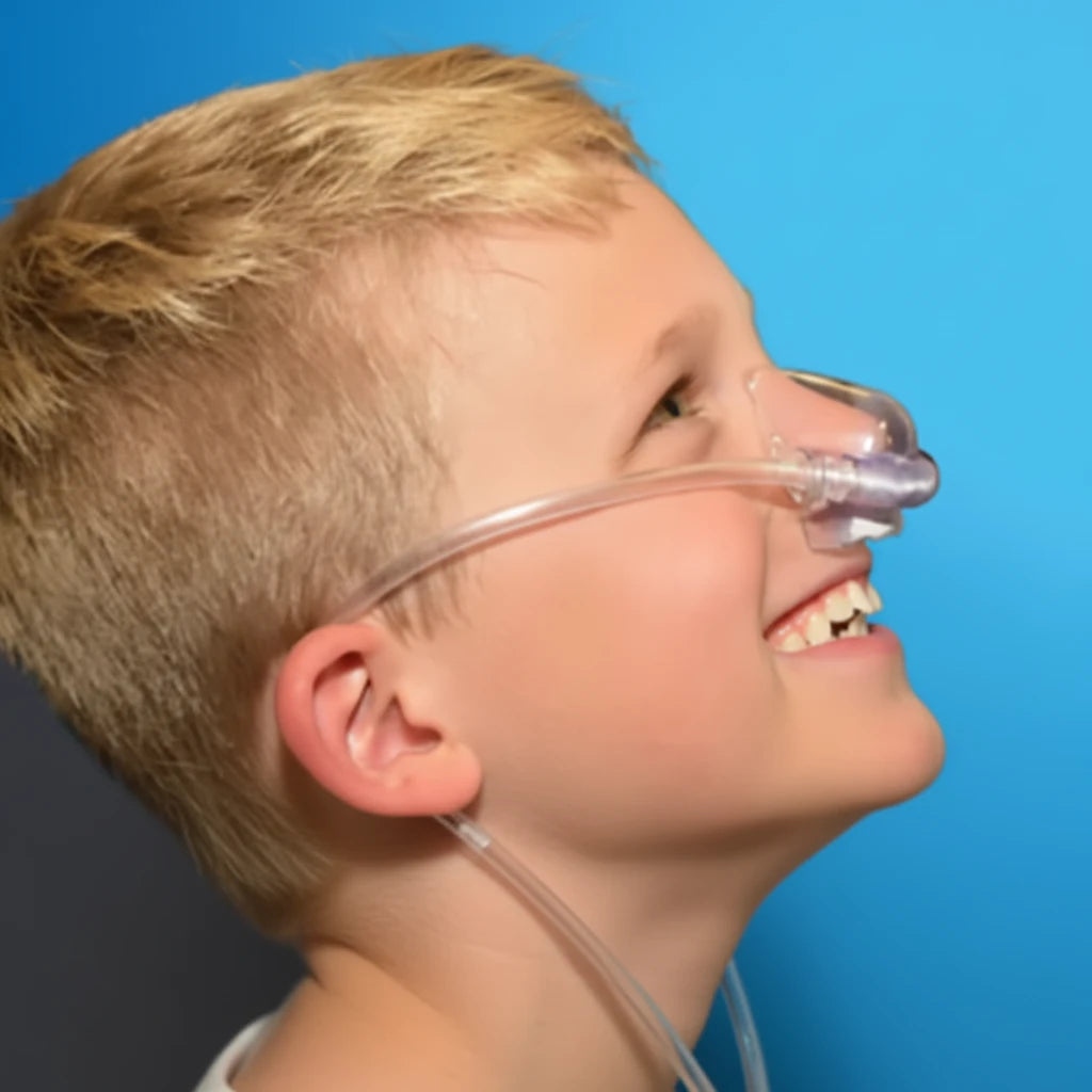 Low profile Silhouette 2 nasal hood side view showing unobstructed oral access for dental procedures
