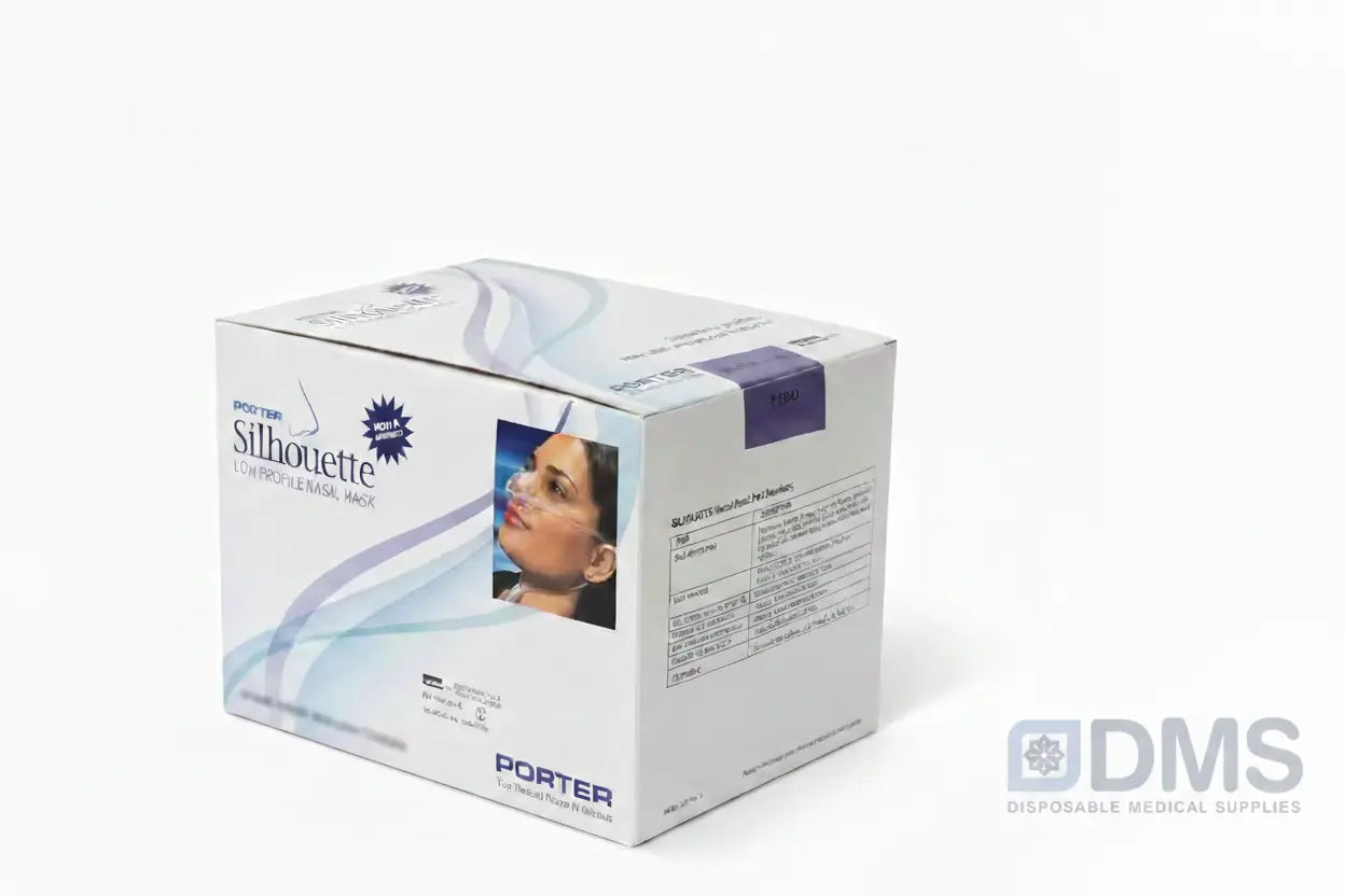 Silhouette 2 paediatric nasal hood 12 pack single-use dental sedation masks with breathing circuits packaging