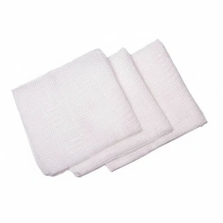 Opened sterile 7.5cm x 7.5cm 8 ply cotton gauze swabs ready for wound care