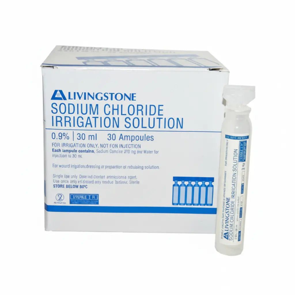Sterile Saline 0.9% 30ml Ampules in Steritube® for Wound Irrigation, First Aid, and Medical Use – Pack of 30