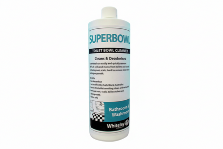 Superbowl toilet cleaner removes rust and mineral stains
