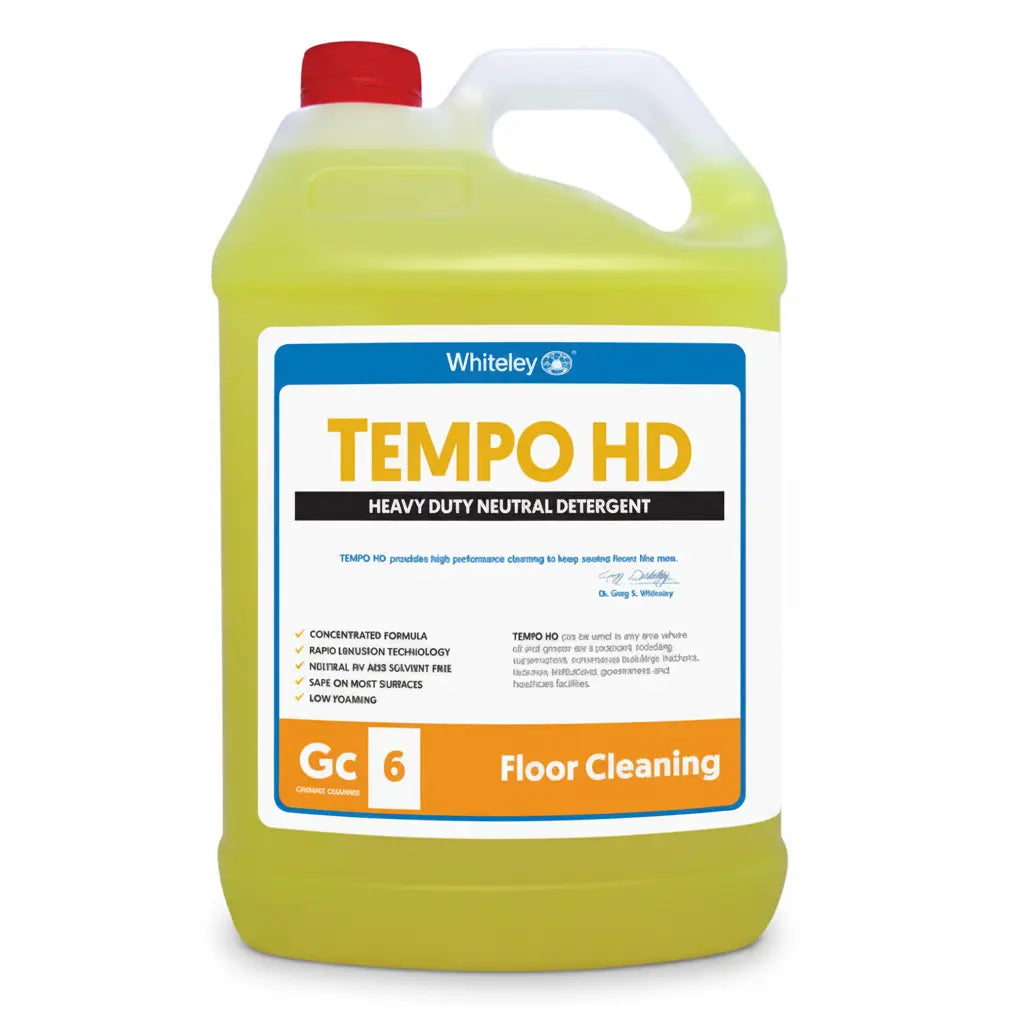 Tempo HD 5L concentrated neutral detergent bottle for commercial cleaning