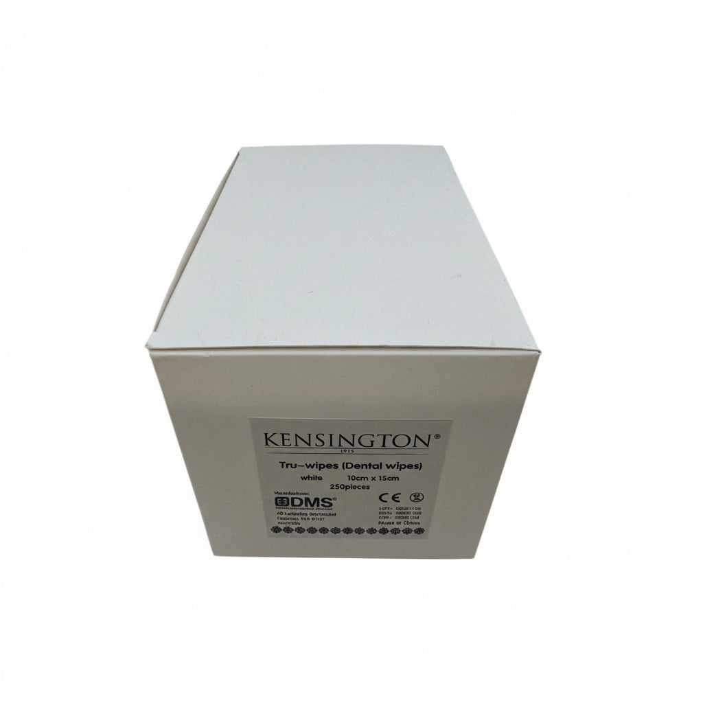 Tru-Wipes dental wipes 10×15 cm size – perfect for surface cleaning, instrument prep, and patient hygiene.