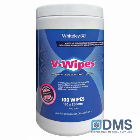 V-Wipes disinfectant wipes are used on hospital beds and medical equipment surfaces for infection control